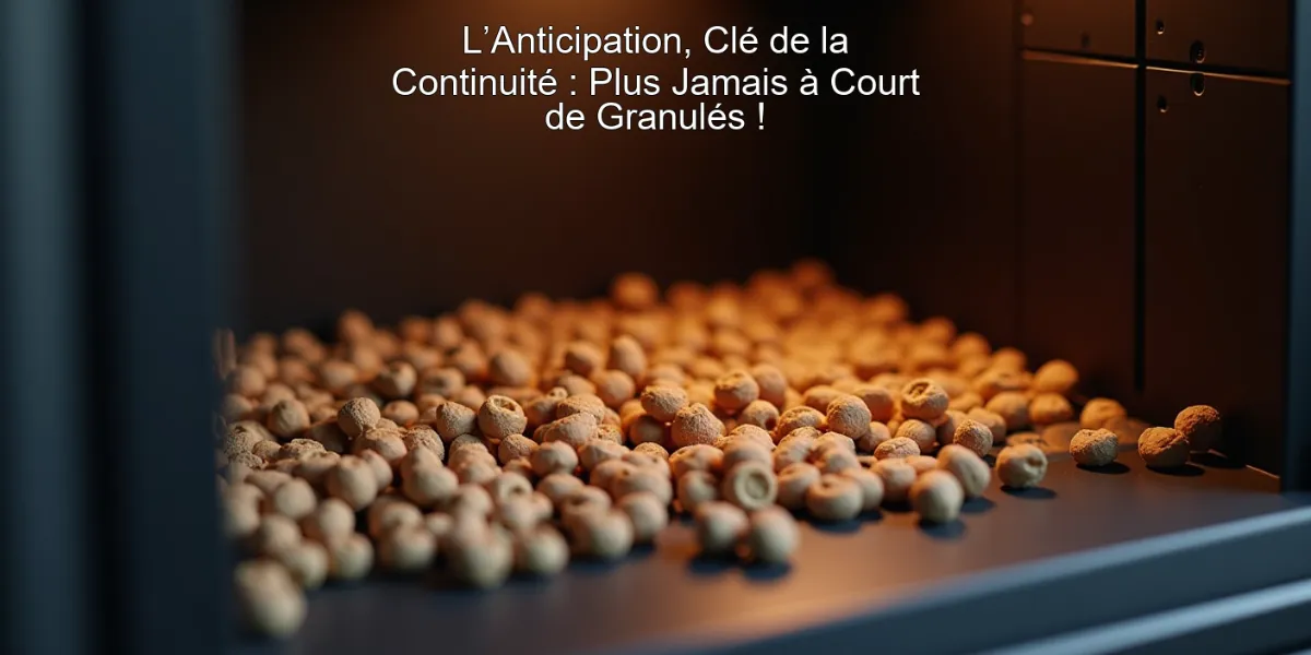 L’Anticipation, Clé de la Continuité : Plus Jamais à Court de Granulés !